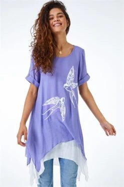 Dark Orange Dandelion Floral Hanky Hem Tunic Top -Outlet Modi Qube Store 7c2313f1 9524 40ef ae9b 20a6df730fb9