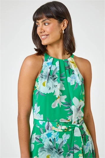 Black Abstract Spot Frill Detail Midi Dress 6 Black Abstract Spot Frill Detail Midi Dress - Image 4