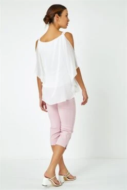 Yellow Floral Ruffle Detail Cold Shoulder Top -Outlet Modi Qube Store 7dcb4cd6 4e67 4e1c 943a 8fa6e0058b31