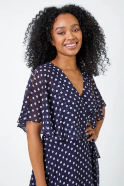 Navy Petite Polka Dot Cape Dress 10 Navy Petite Polka Dot Cape Dress -Outlet Modi Qube Store 7e2fb970 4a7f 4987 b5ea ac4f01a695bd