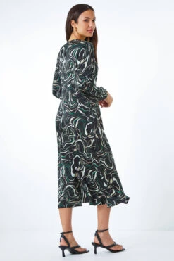 Black Marble Print Fit & Flare Dress -Outlet Modi Qube Store 81852c63 bc86 49d9 8ca1 b6d4d3b83b6f
