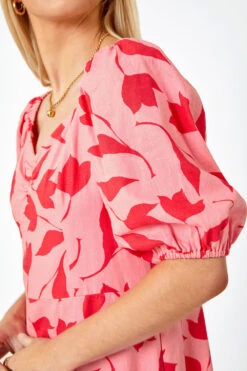 Pink Floral Print Frill Hem Midi Dress 11 Pink Floral Print Frill Hem Midi Dress -Outlet Modi Qube Store 81be57e3 c1f3 426a 84ef 0b23ebf379ae