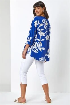 Navy Palm Print Longline Shirt 11 Navy Palm Print Longline Shirt -Outlet Modi Qube Store 82ef0be5 6e3c 4ec6 82c8 f09fa2d64f5c