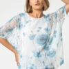 Blue Mesh Overlay Floral Print Top -Outlet Modi Qube Store 8370afcc 323e 4740 8c5d a0e031b67139