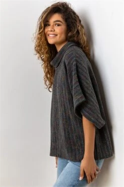 Grey Oversized Cowl Neck Textured Dress -Outlet Modi Qube Store 83e4b102 ec46 49d4 94eb 8a8ef1862a64