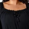 Black Curve Lace Trim Bardot Top