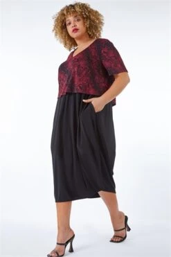 Red Curve Animal Tiered Tunic Dress -Outlet Modi Qube Store 870d2d6a 5cbc 44d8 96ec 9d82124d1e15