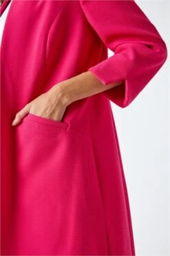 Pink Ruched Halter Neck Midi Stretch Dress