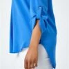 Blue Petite Burnout Stripe Top -Outlet Modi Qube Store 882286dc f8e2 48d4 8671 7d8dc0a4759b