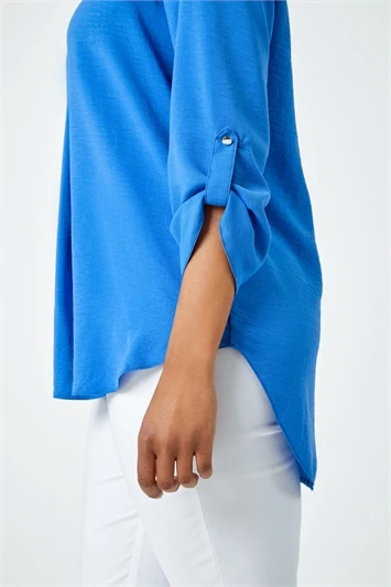 Blue Petite Burnout Stripe Top 3 Blue Petite Burnout Stripe Top