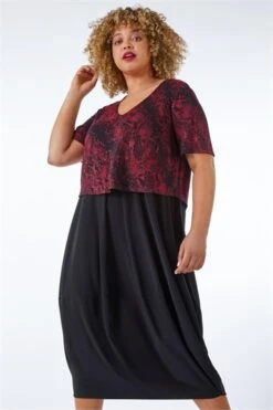 Red Curve Animal Tiered Tunic Dress -Outlet Modi Qube Store 88e4b9ab 808a 4960 b791 86f86e0812f5