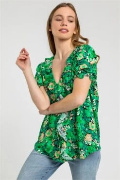 Green Petite Ditsy Floral Print Maxi Dress -Outlet Modi Qube Store 8e060c7f 9c83 4ece b3e0 34b81bbf54fc