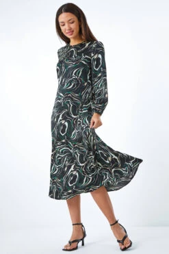 Black Marble Print Fit & Flare Dress -Outlet Modi Qube Store 8f8fed42 bddd 4a7a 9248 4e50e89b4a79