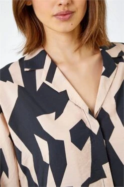 Ivory Abstract Print Longline Button Blouse -Outlet Modi Qube Store 8fd90ed3 79c4 49b6 bbef 1791ee19bf52