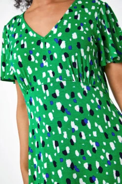Green Petite Spot Frill Hem Stretch Dress -Outlet Modi Qube Store 9107931a f6f7 40ca 9c0c 2c2c5fb3644e