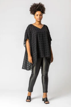 Black Curve Textured Spot Overlay Top