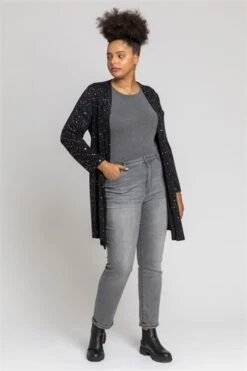 Black Curve Metallic Lace Yoke Jersey Top -Outlet Modi Qube Store 935faaca 556f 4b18 bf2c 2160b9cd330f