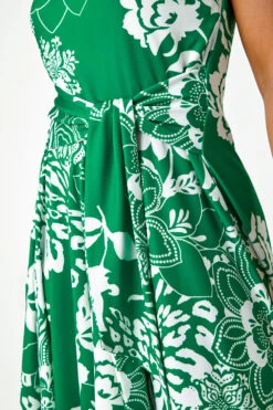 Green Petite Tie Waist Floral Stretch Dress -Outlet Modi Qube Store 937c8061 c9aa 4e9e a918 72b2ef49f1ff