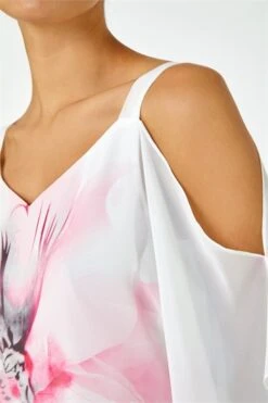 Yellow Floral Ruffle Detail Cold Shoulder Top -Outlet Modi Qube Store 940c7b32 ee3c 4a0b 8148 ef0e40ba7759