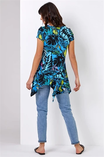 Turquoise Tropical Print Maxi Dress 6 Turquoise Tropical Print Maxi Dress - Image 4