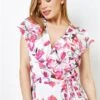 Pink Petite Floral Print Cape Midi Dress -Outlet Modi Qube Store 9782a1d5 28e6 43d9 a3a9 06f3e7fe5a1a