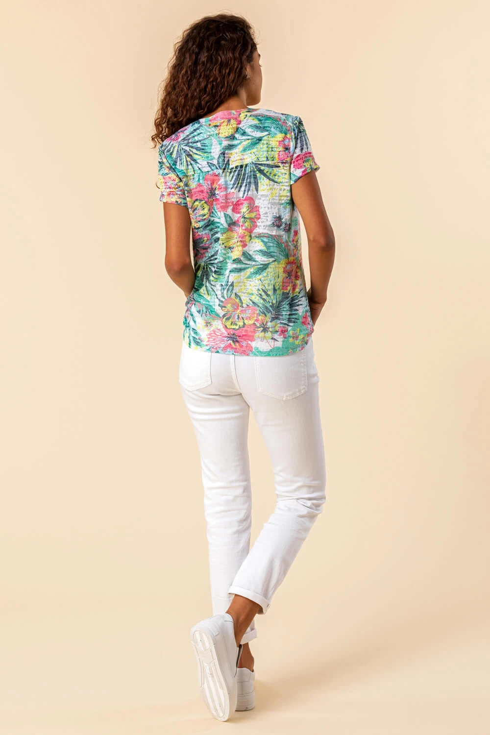 Multi Tie Hem Tropical Print Top 5 Multi Tie Hem Tropical Print Top - Image 3