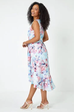 Blue Petite Floral Frill Hem Dress -Outlet Modi Qube Store 9bdc48d2 7bb0 4f17 822f 147c088012ed