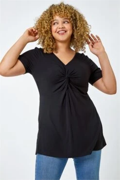 Black Curve Pom Pom Trim Stretch Bardot Top -Outlet Modi Qube Store 9e059f3f 2ef8 4720 aeb0 0d2fb9401098