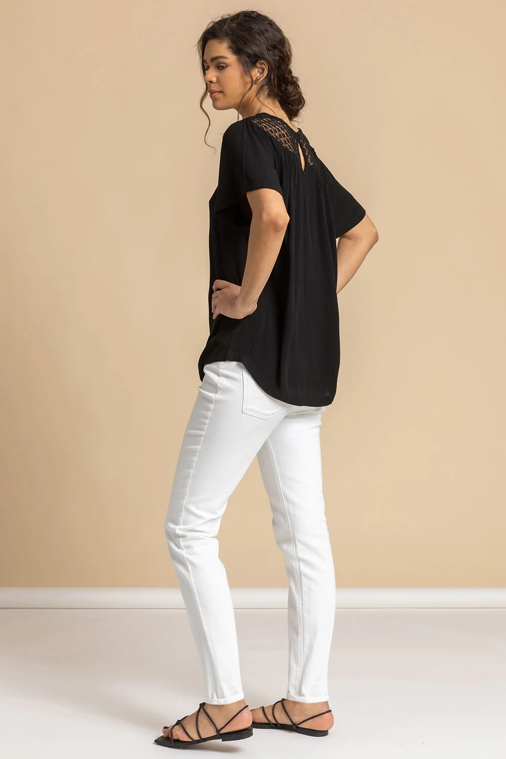 Black Lace Panel Tunic Top 4 Black Lace Panel Tunic Top - Image 2