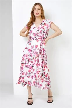 Pink Petite Floral Print Cape Midi Dress 8 Pink Petite Floral Print Cape Midi Dress -Outlet Modi Qube Store 9fa86d90 fb36 459b a5c1 56913501f73d
