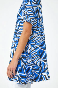 Blue Abstract Print Jersey Tunic Top 11 Blue Abstract Print Jersey Tunic Top -Outlet Modi Qube Store 9fb2a535 0115 42c8 abd7 61d8455f1aea