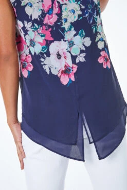 Navy Petite Floral Layered Vest Top -Outlet Modi Qube Store 9fcd4ee6 e585 4379 8e16 efc429c6975a