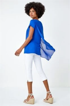 Navy Satin Contrast Asymmetric Top -Outlet Modi Qube Store a14eca61 b57f 4205 9e7e 74607cb0211a