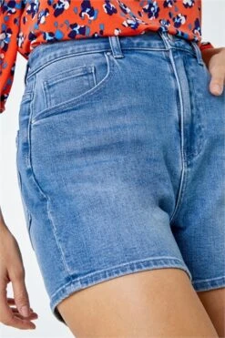 Blue Aztec Print Button Detail Top