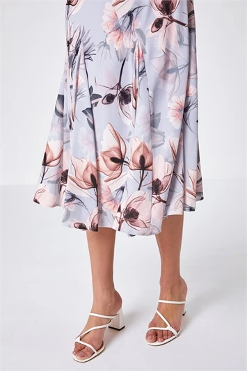 Royal Blue Julianna Floral Print Bias Cut Dress 3 Royal Blue Julianna Floral Print Bias Cut Dress