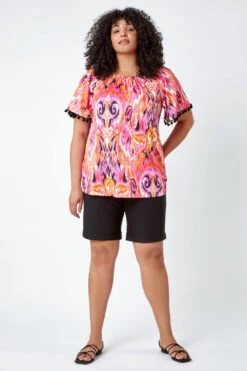 Orange Curve Paisley Print Bardot Top -Outlet Modi Qube Store a7448cd0 06b2 42c4 b3e1 6de8a33ed5e1