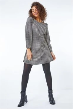 Black Petite Ditsy Floral Print Dress