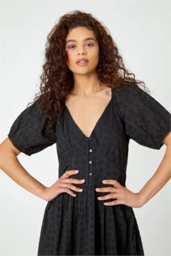 Navy Broderie Detail Cotton Midi Dress -Outlet Modi Qube Store a851c36e 1642 4ed2 9ef2 50d1a0197c92