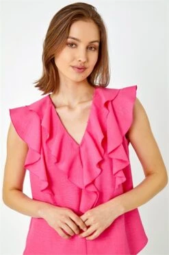 Cerise Frill Neck Plain Tie Detail Top 11 Cerise Frill Neck Plain Tie Detail Top -Outlet Modi Qube Store a87f46f5 b755 4c05 89c6 a1909d845627