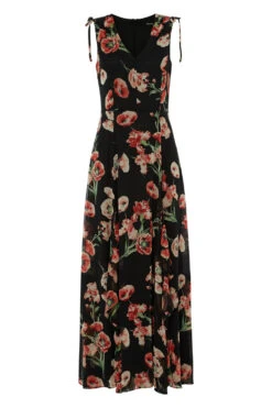 Red V-Neck Frill Poppy Maxi Dress -Outlet Modi Qube Store a8bc47db e1e3 405c a45e bc63db28c995