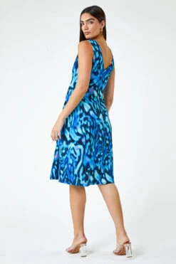 Blue LIMITED Animal Twist Detail Stretch Dress -Outlet Modi Qube Store a8e294da a859 46bc bd8e 2392de142f31