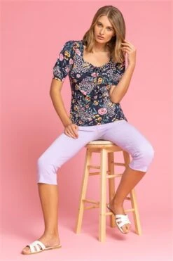 Lavender Floral Print Chiffon Overlay Top -Outlet Modi Qube Store a9dbae70 94d9 4479 87f0 4372fa9bc097