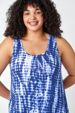 Navy Curve Tie Dye Stretch Swing Dress -Outlet Modi Qube Store aa850846 f57b 43a3 afd3 6433bff3ea2e