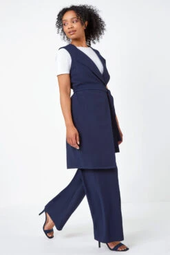 Navy Petite Wide Leg Stretch Trousers -Outlet Modi Qube Store ab0e6f0d f116 4385 a5f1 dc9fb2caccfe