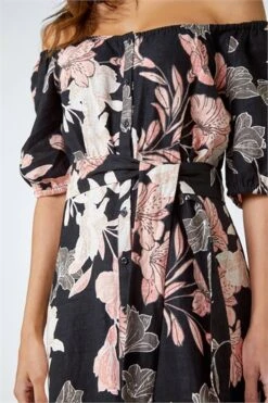 Black Tropical Print Tiered Midi Wrap Dress -Outlet Modi Qube Store ab387c92 6067 47f8 b334 e5467e2efe75
