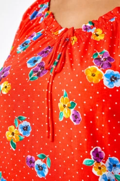 Red Curve Spot Floral Print Sweetheart Neck Top 11 Red Curve Spot Floral Print Sweetheart Neck Top -Outlet Modi Qube Store ab6e41fe d6bf 453c 99de 24028c0fc641