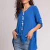 Royal Blue Asymmetric Abstract Button Detail Top -Outlet Modi Qube Store ac45b0ba ed55 4826 928f 0cd837ef82db