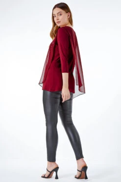 Wine Embellished Chiffon Overlay Top -Outlet Modi Qube Store acbae19f 0486 4bce b066 b2c951cd5fa4