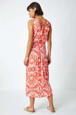 Orange Aztec Print Tie Back Maxi Dress 9 Orange Aztec Print Tie Back Maxi Dress -Outlet Modi Qube Store adf43b7f 0f42 458b 90ee 3f1552b46917