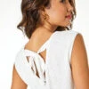 Ivory Sequin Tie Back Detail Top